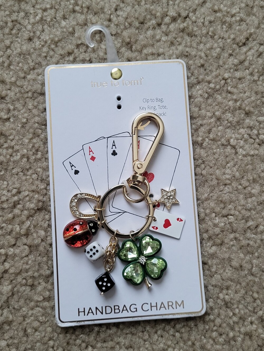 True To Form Lucky Charm Handbag Charm Clip On Bag Tote Key Ring